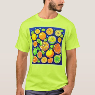 Camiseta Patrón de corte de cítricos fresco