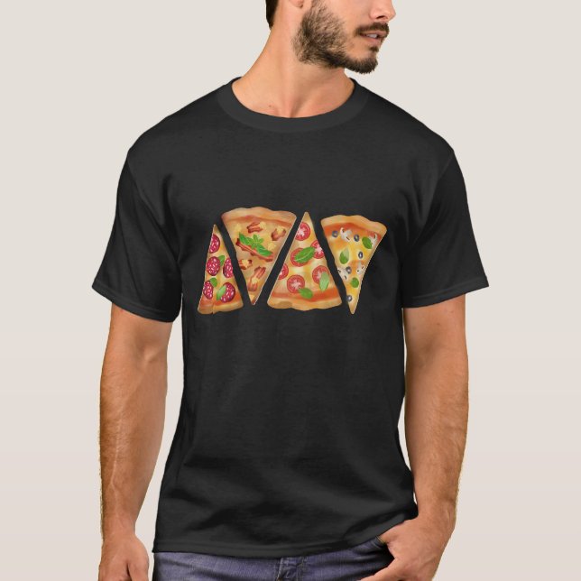 Camiseta Patrón de cortes de pizza (Anverso)