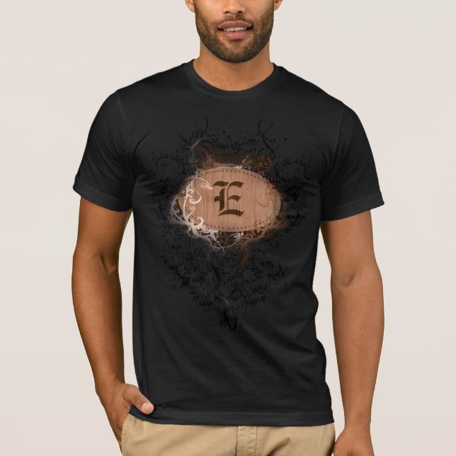 Camiseta Patrón de cosecha con letra de monograma E (Anverso)