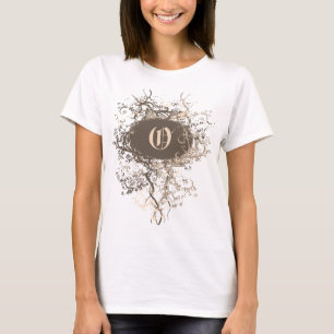 Camiseta Patrón de cosecha con letra de monograma O