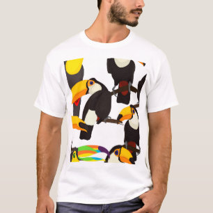 Camiseta Patrón de cosecha de aves tropicales turcas