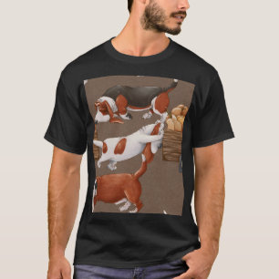 Camiseta Patrón de cosecha de calabaza de hongos basset