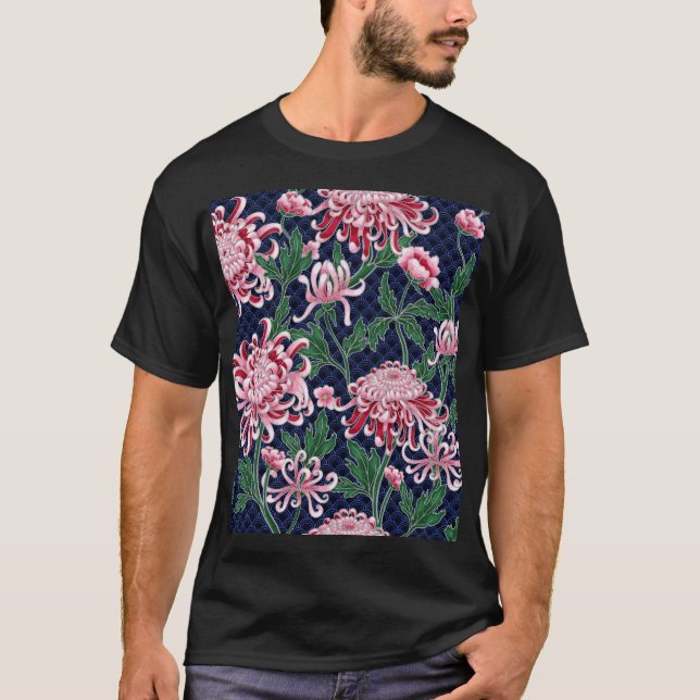 Camiseta Patrón de cosecha de crisantemo japonés (Anverso)