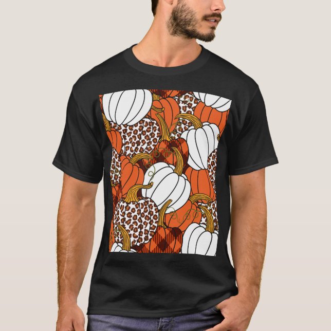 Camiseta Patrón de cosecha de la calabaza de mosaico (Anverso)