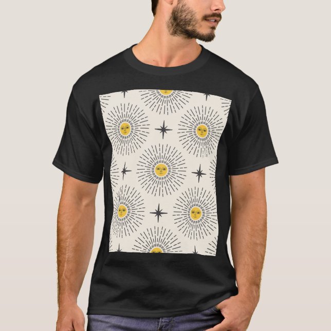 Camiseta Patrón de cosecha de luz solar celeste (Anverso)