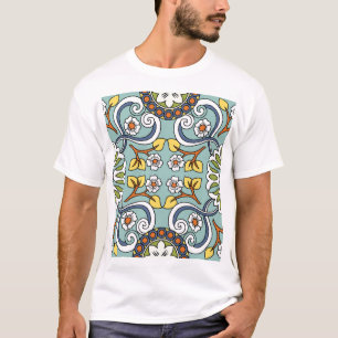 Camiseta Patrón de cosecha de medallón de estilo turco