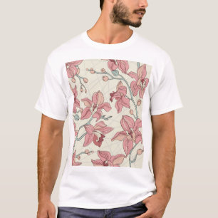 Camiseta Patrón de cosecha orquídea: Papel elegante