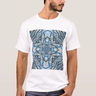 Camiseta Patrón de cristal azul invernal