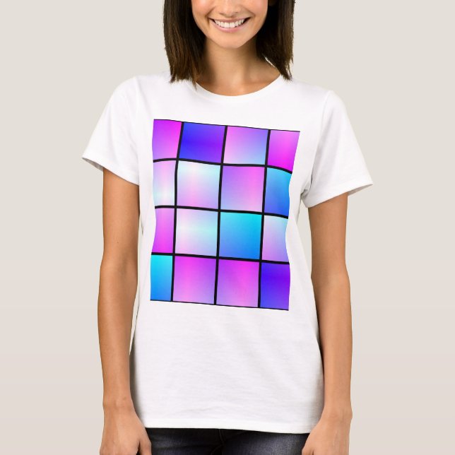 Camiseta Patrón de cuadrados de degradado (Anverso)