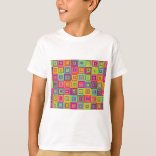 Camiseta Patrón de cuadrados geométricos coloridos