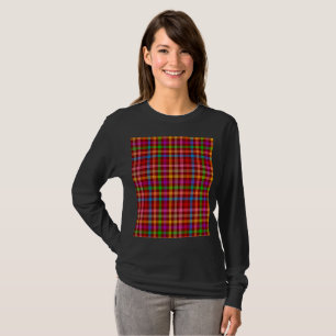 Camiseta Patrón de Cuadro de Gingham de Color Rojo