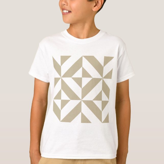 Camiseta Patrón de cubo de deco geométrico de arcilla (Anverso)