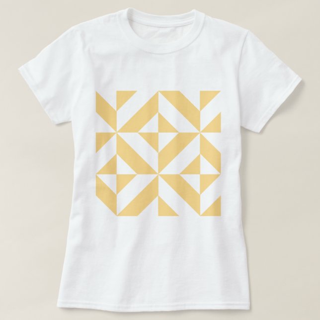 Camiseta Patrón de cubo de deco geométrico de melón pálido (Diseño del anverso)