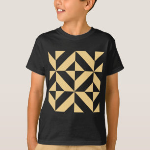 Camiseta Patrón de cubo de deco geométrico de melón pálido