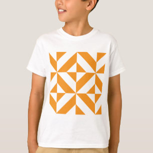 Camiseta Patrón de cubo de deco geométrico del Naranja quem