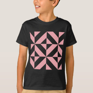 Camiseta Patrón de cubo de decúbito geométrico de melón ros