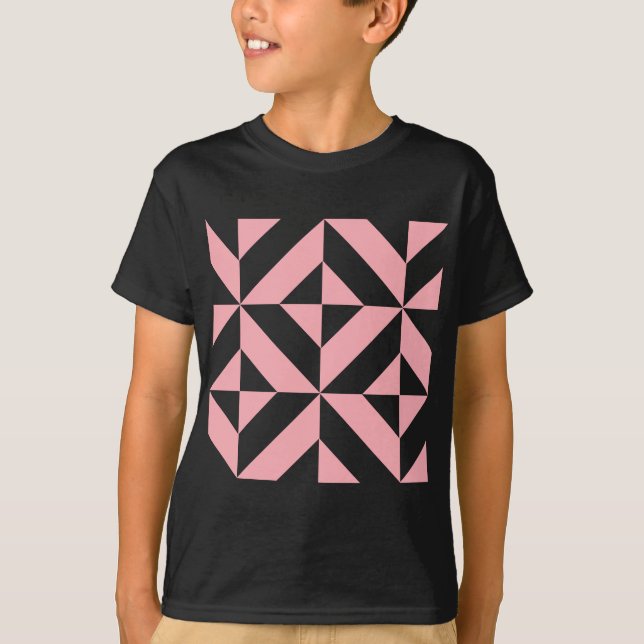 Camiseta Patrón de cubo de decúbito geométrico de melón ros (Anverso)