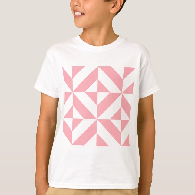 Camiseta Patrón de cubo de decúbito geométrico de melón ros (Anverso)