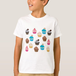 Camiseta Patrón de Cupcakes de Cute de colores