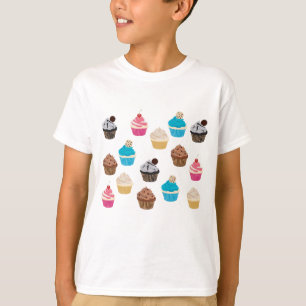 Camiseta Patrón de Cupcakes de Cute de colores