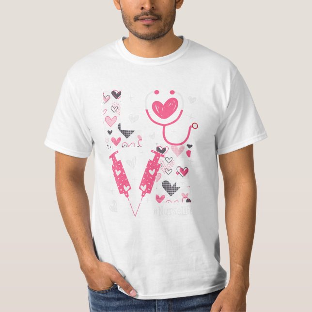 Camiseta Patrón de curación de la vida de la enfermera Vale (Anverso)