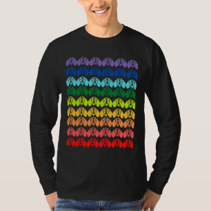 Camiseta Patrón de Dachshund en el arco iris