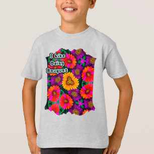 Camiseta Patrón de Daisy Bouquet colorido