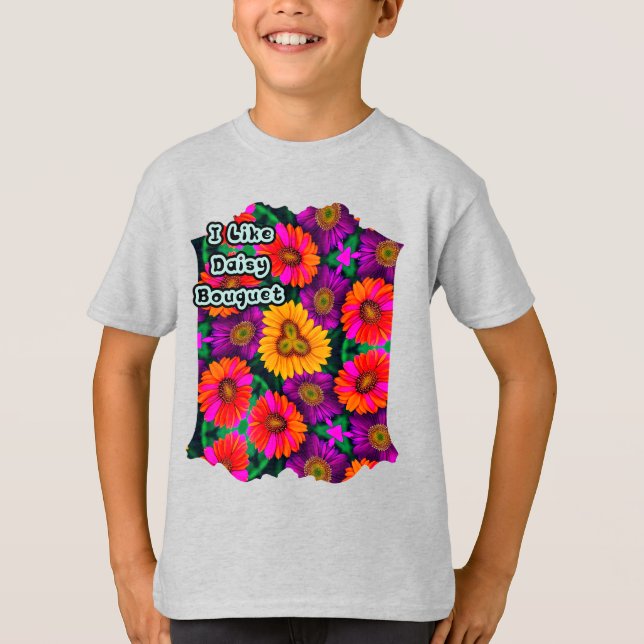 Camiseta Patrón de Daisy Bouquet colorido (Anverso)