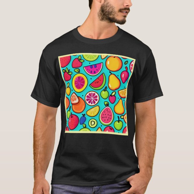 Camiseta Patrón de deslumbramiento de frutas (Anverso)