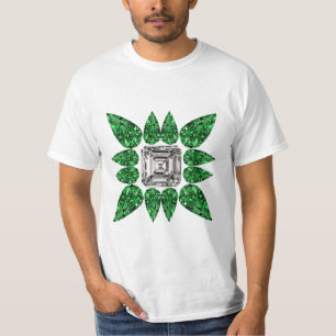 Camiseta Patrón de diamantes con forma de pera verde