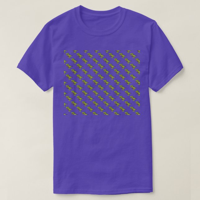 Camiseta Patrón de Dino de Ukulele (Diseño del anverso)