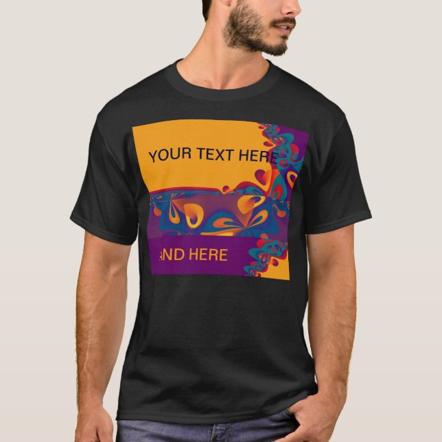 Camiseta Patrón de diseño gráfico - naranja violeta + tu te (Anverso)