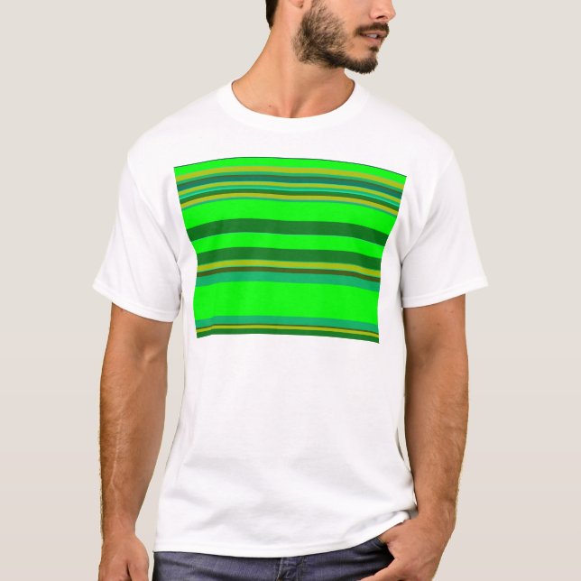 Camiseta Patrón de diseño personalizado de franja verde col (Anverso)