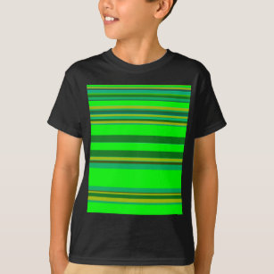 Camiseta Patrón de diseño personalizado de franja verde col
