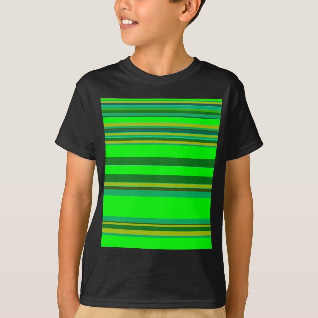 Camiseta Patrón de diseño personalizado de franja verde col (Anverso)