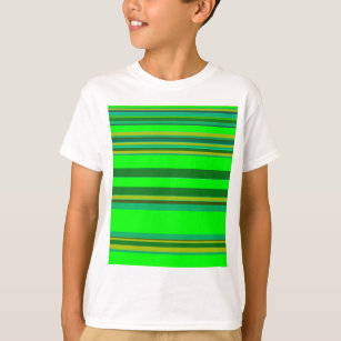 Camiseta Patrón de diseño personalizado de franja verde col