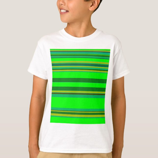 Camiseta Patrón de diseño personalizado de franja verde col (Anverso)
