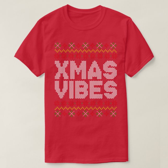 Camiseta Patrón de dulces de Navidades feos de navidad (Diseño del anverso)