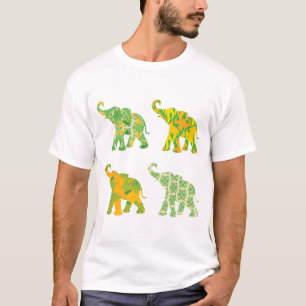 Camiseta Patrón de elefante Arte Imprimir Único Moderno