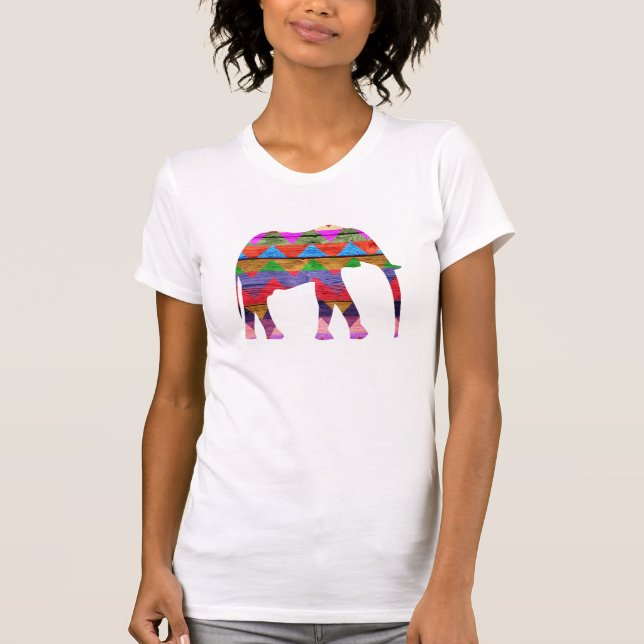 Camiseta Patrón de elefantes de Chevron (Anverso)