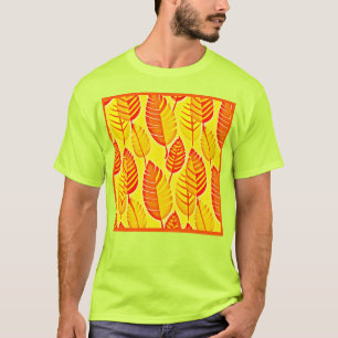 Camiseta Patrón de elegancia de hojas coloridas