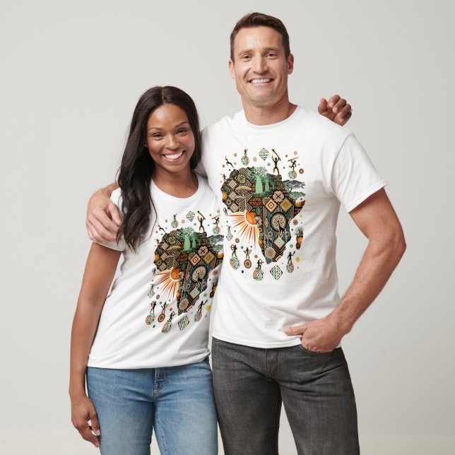 Camiseta Patrón de elementos tribales decorativos del mapa  (Unisexo)