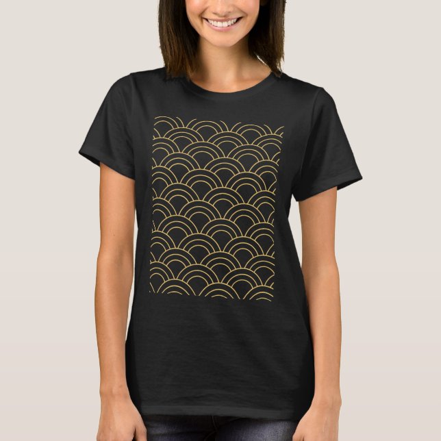 Camiseta Patrón de escamas de pez amarillas (Anverso)
