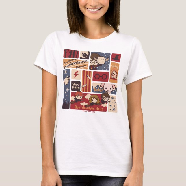 Camiseta Patrón de escenas de dibujos animados de Harry Pot (Anverso)