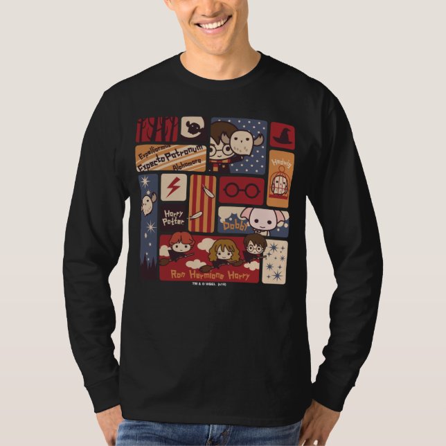 Camiseta Patrón de escenas de dibujos animados de Harry Pot (Anverso)