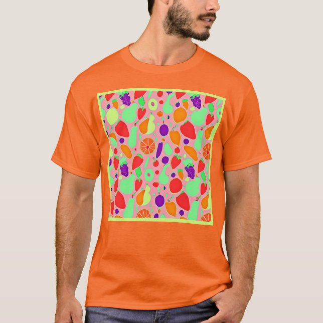 Camiseta Patrón de espectro de colores fructíferos (Anverso)