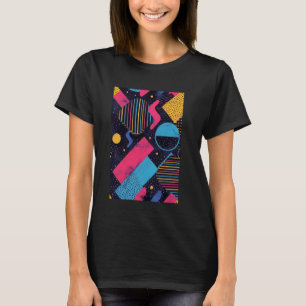 Camiseta Patrón de estilo retro sintonización de arte 80