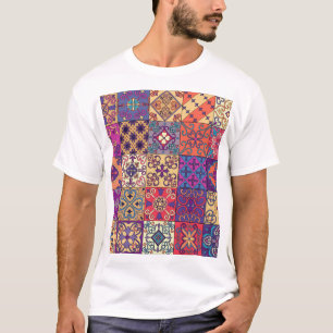 Camiseta Patrón de estilo Talavera de mosaicos portugueses
