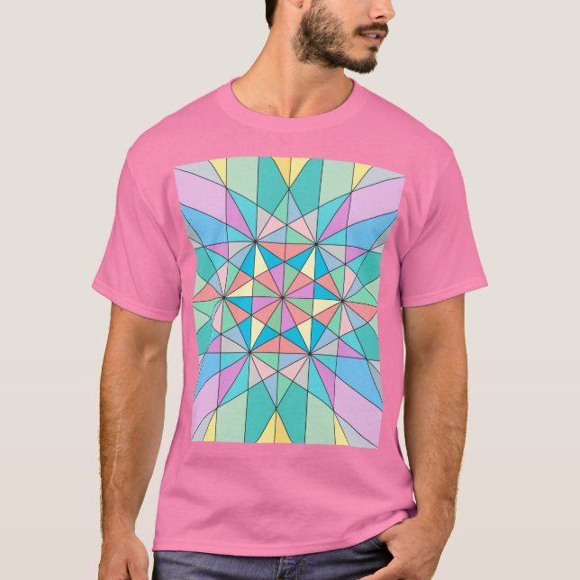 Camiseta Patrón de estrella de triángulo de mosaico pastel  (Anverso)
