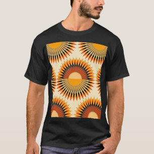 Camiseta Patrón de estrellas de flores de marfil naranja